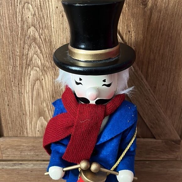 Christmas Scrooge or Caroler Wooden Nutcracker Shelf Sitter- Approx 5” by 15” - Picture 2 of 13